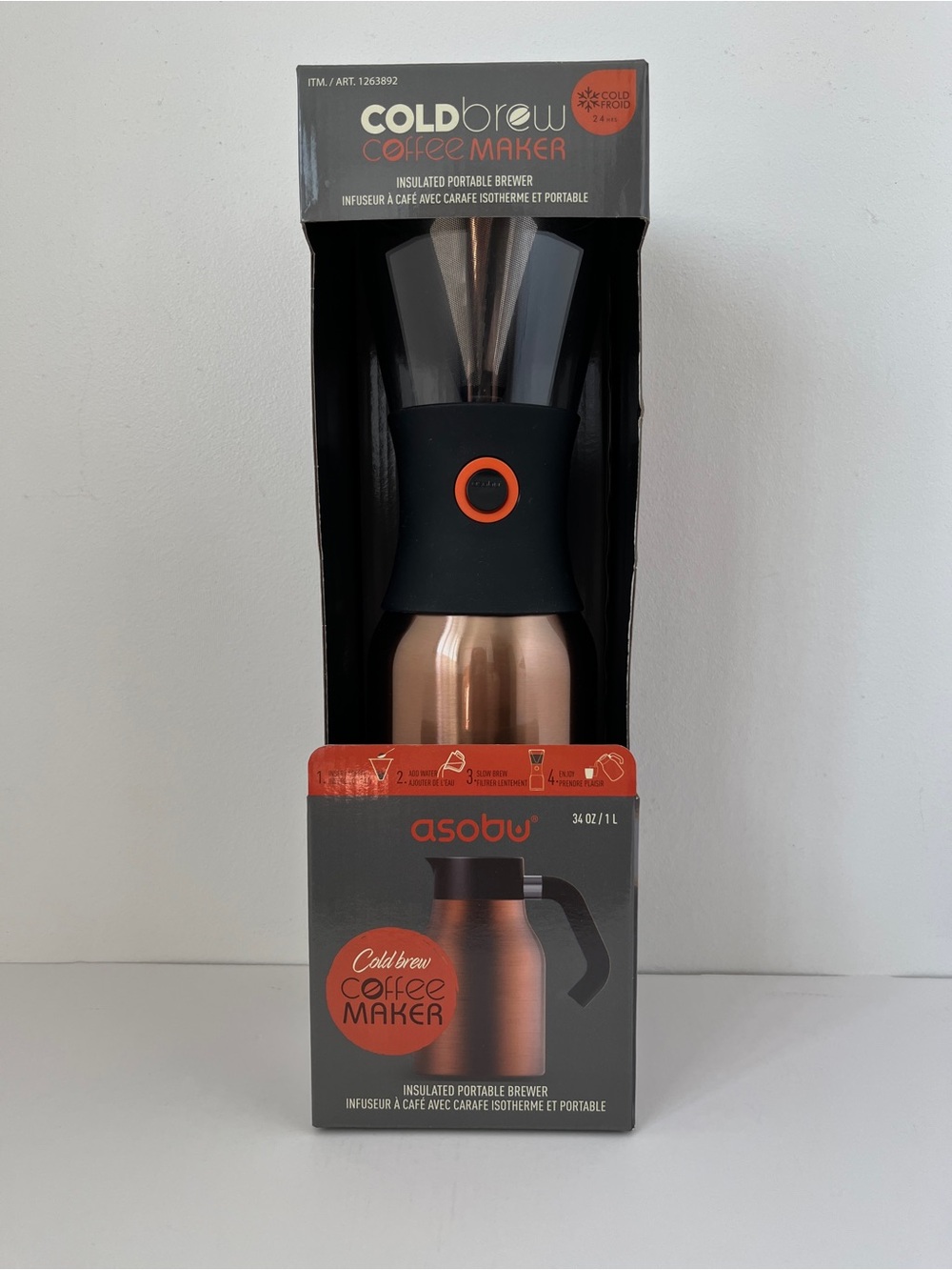 Brand New asobu 34 OZ | 1 L
Cold Brew Coffee Maker